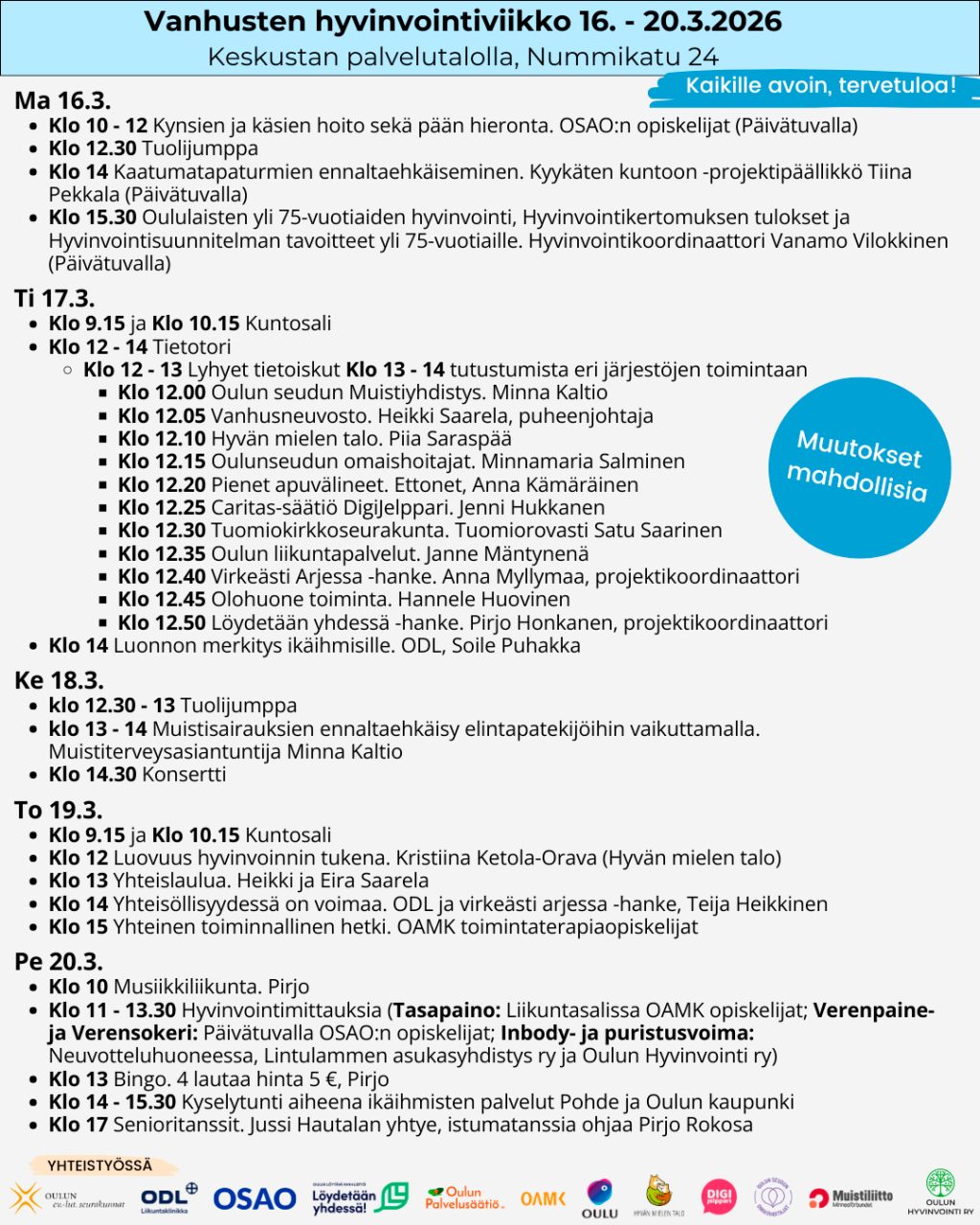 vanhusten viikon ohjelma