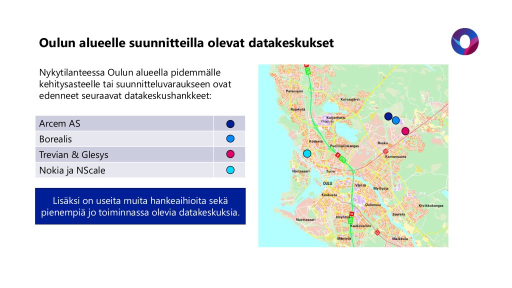 Karttagrafiikka suunnitelluista investoinneista